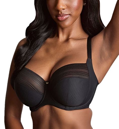 Panache Serene Stretch Lace Full Cup Underwire Bra (10305),30J,Noir ...