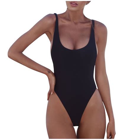 Tawop One Piece Black Swimsuits for Women Fashion Women Sexy Bikini ...