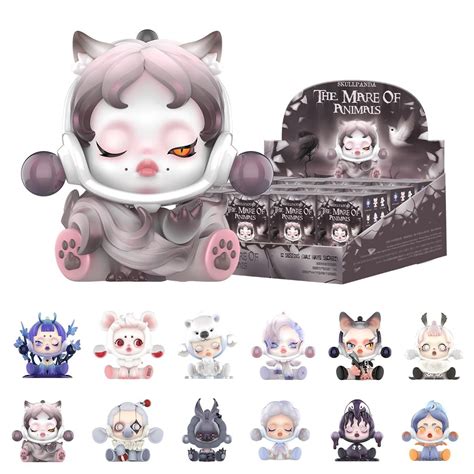 POP MART SKULLPANDA The Mare of Animals Series, 12PCs SKULLPANDA Blind Box Figures, Random ...