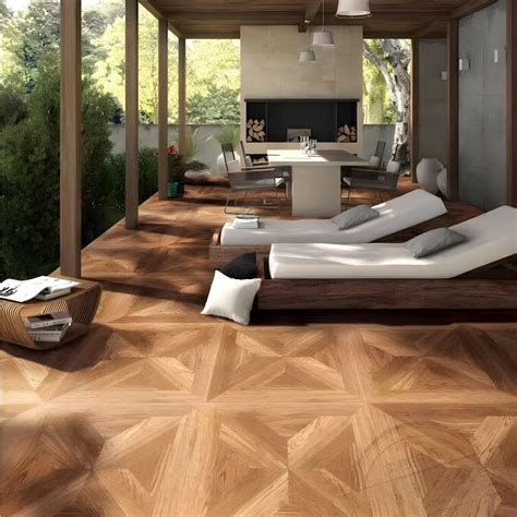 Modern Floor and Wall Tile Wood Grain Design Square Porcelain Material ...