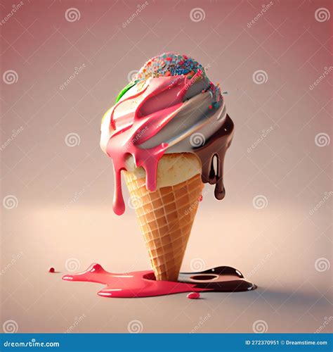 Melting ice cream balls stock illustration. Illustration of fresh ...