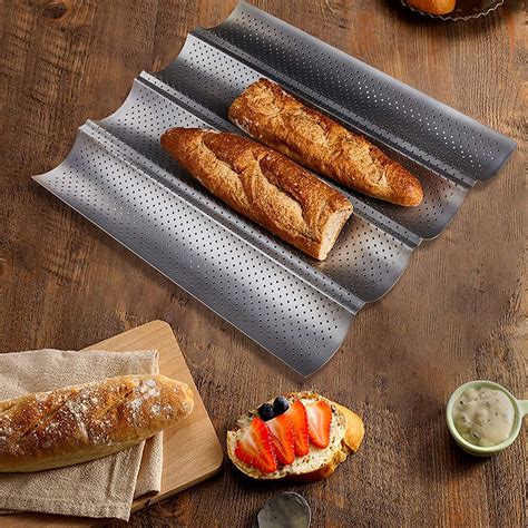 Perforated Baguette Baking Tray French Bread Baking Pan Loaves Loaf ...