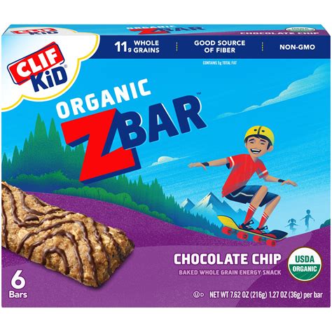 Clif Kid Organic Z Bar Chocolate Chip 6CT 7.62oz Box | Garden Grocer