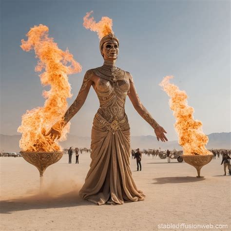 Burning Man Event Cinematic Photo | Stable Diffusion Online