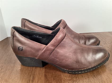 BORN WOMENS BROWN LEATHER SHOES SLIP ON BOOTS SZ. 8.5 M / 40 | eBay