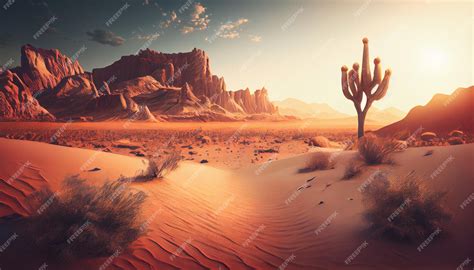 Premium Photo | Desert with sand Generative Ai