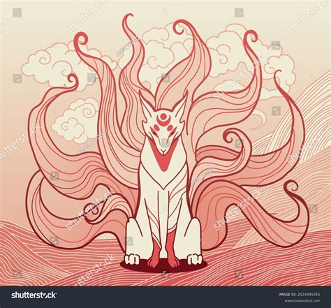 White 9 Tailed Fox Tattoo Nine Tailed Fox Vectors & Illustrations For