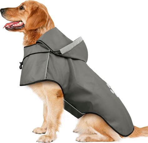 Dog Raincoat for Large Dogs, Reflective Dog Rain Jacket with Hoodie ...