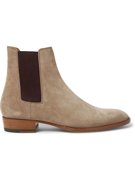 SAINT LAURENT - Wyatt 30 Suede Chelsea Boots - Brown Saint Laurent