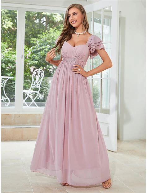 A-Line Wedding Guest Dresses Elegant Dress Party Wear Floor Length Sho ...