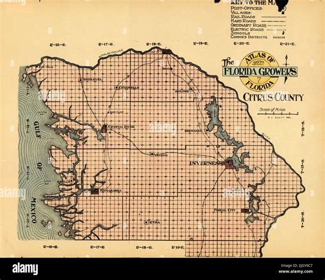 The Florida Growers Atlas of Florida, Map of Citrus County, 1914, by ...
