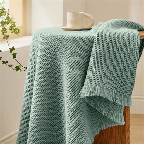 Cozy Comfort Oatmeal Throw Blankets for Couch, Decorative Waffle Woven ...