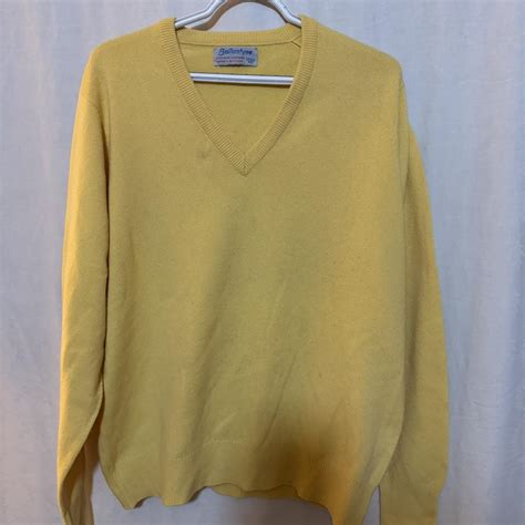 Yellow Cashmere Sweater! V-neck 100%... - Depop
