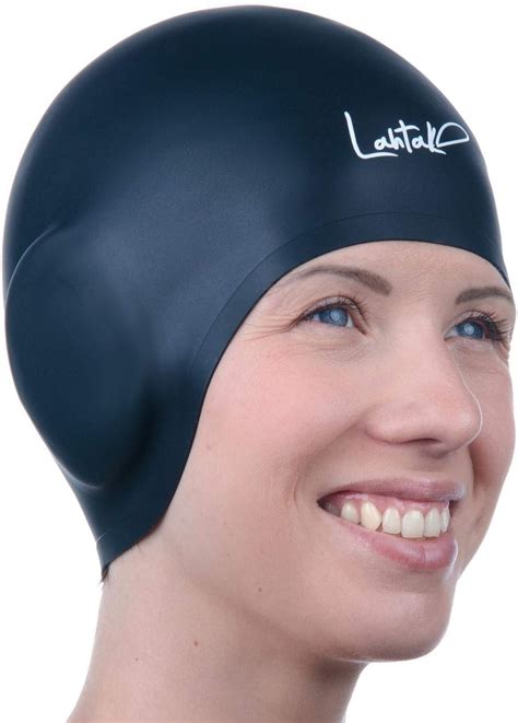 3D Silicone Swim Cap with Ear Protection - Seamless Comfortable Fit for ...