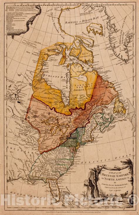 Historical Map, 1776 A map of The British Empire, in North America, Vi - Historic Pictoric