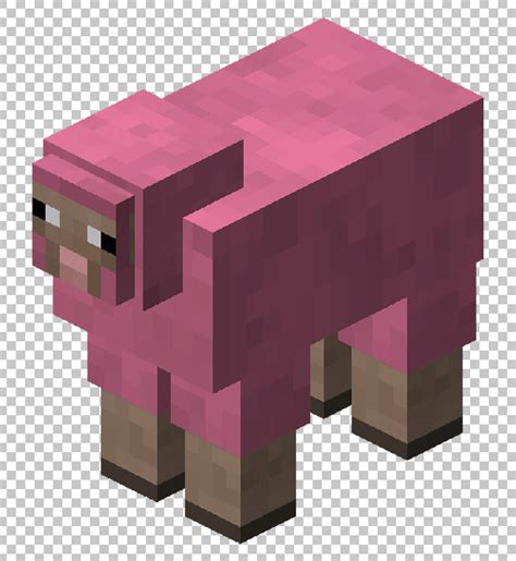 Pink Minecraft Sheep PNG Image | High-Quality Transparent Background