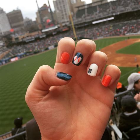 Detroit Tiger nails!! | Detroit tigers nails, Tiger nails, Baseball nails