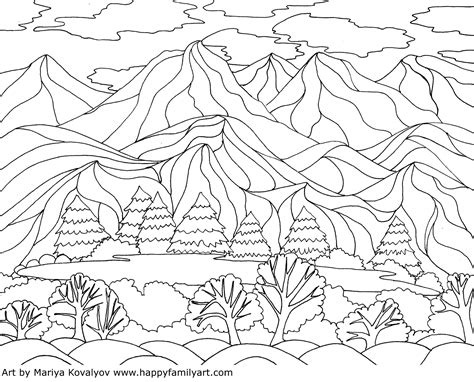Landscape Coloring Pages For Adults at GetDrawings | Free download