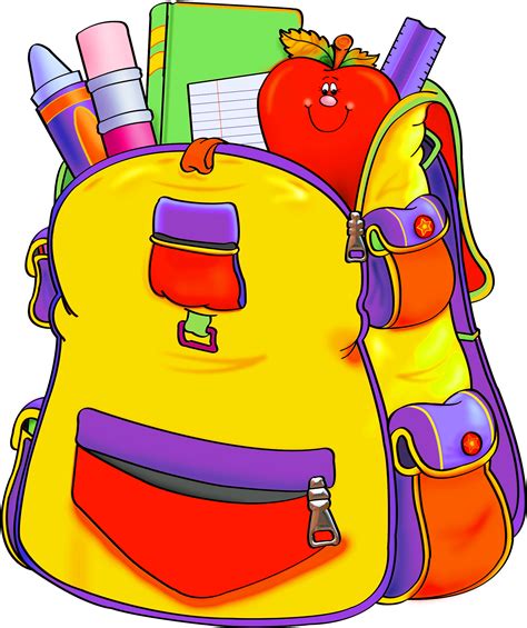 Backpack Clipart Empty Backpack - Transparent School Supplies Clipart ...