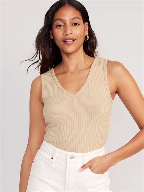 Rib-Knit V-Neck Tank Top | Old Navy