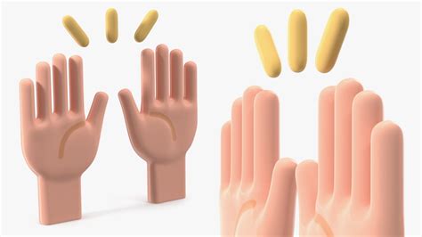Raising Hands Emoji 3D Model $9 - .3ds .blend .c4d .fbx .max .ma .lxo ...