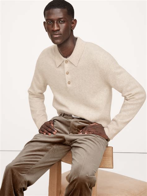 Brushed Cashmere Sweater Polo | Banana Republic