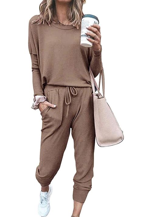 Shine Up Sweatsuit Sets for Women 2 Piece Lounge Set Loose Jogger Sets ...