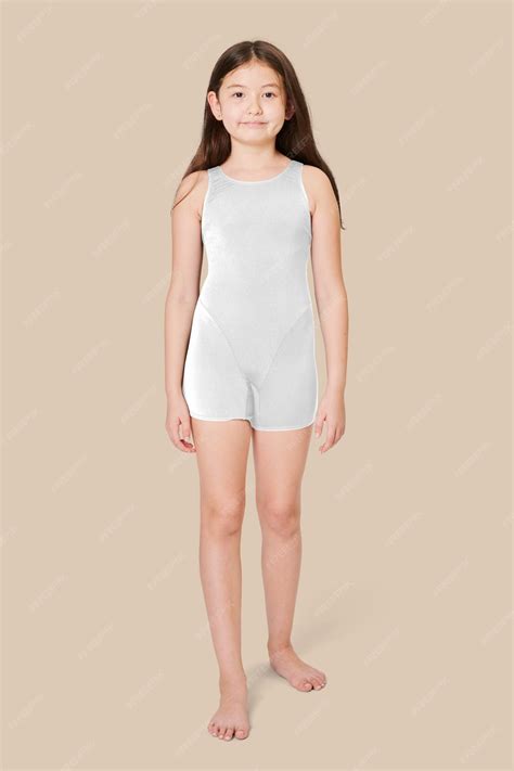 Girls black swimwear full body mockup png in studio | Premium Photo