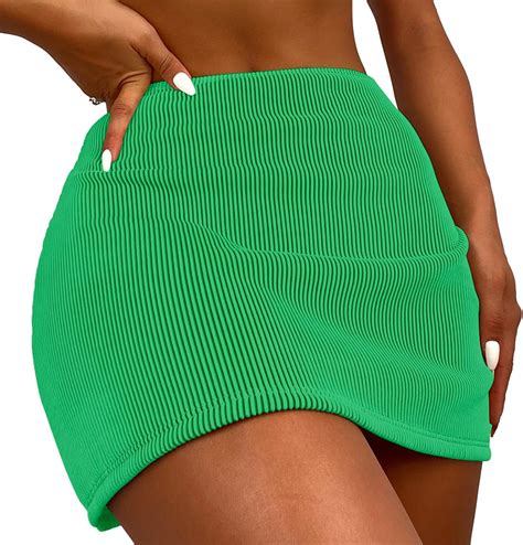 Amazon.com: Lilosy Sexy Ribbed Swim Beach Cover Ups High Waisted Skirt ...