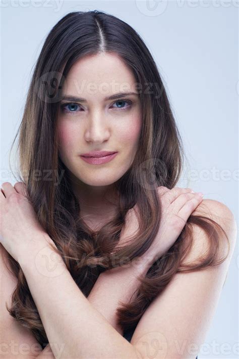 portrait of young nude brunette woman 31047357 Stock Photo at Vecteezy