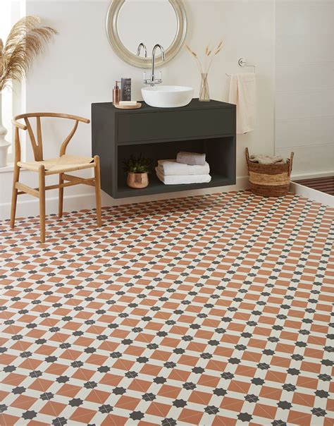 Terracotta Patterned Vinyl Flooring