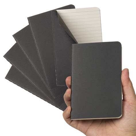 Buy TWONE Pocket , 6 Pack Softcover Mini s 3.5" x 5.5" Black Small Memo ...