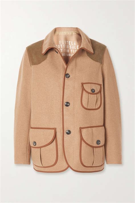 FORTELA Bess Corduroy-trimmed Wool-blend Jacket - Tan | Editorialist