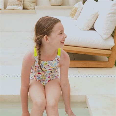 Girls Swimming Costume Jungle Lime | Splash About UK