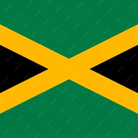 Premium Vector | Jamaica flag official colors vector illustration
