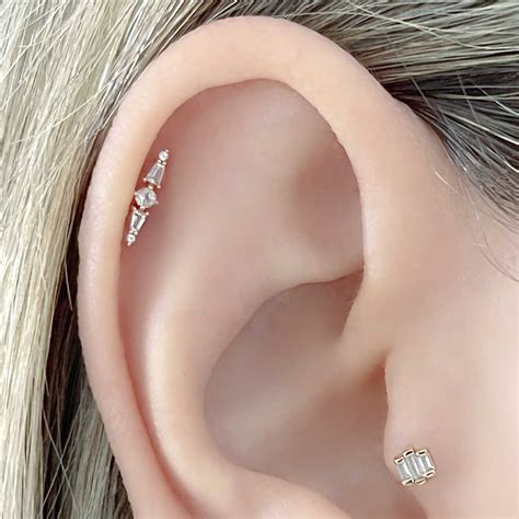 Flat Back Cartilage Earrings, 14k Gold, Helix, Tragus, Conch Studs ...