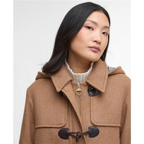 Barbour Women's Melody Wool Duffle Coat - Camel/Hessian Tartan ...