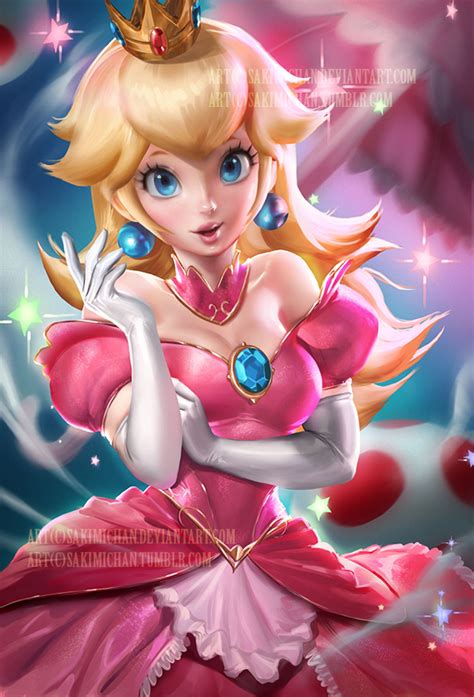 Peachy by sakimichan on @DeviantArt | Super mario art, Peach mario ...