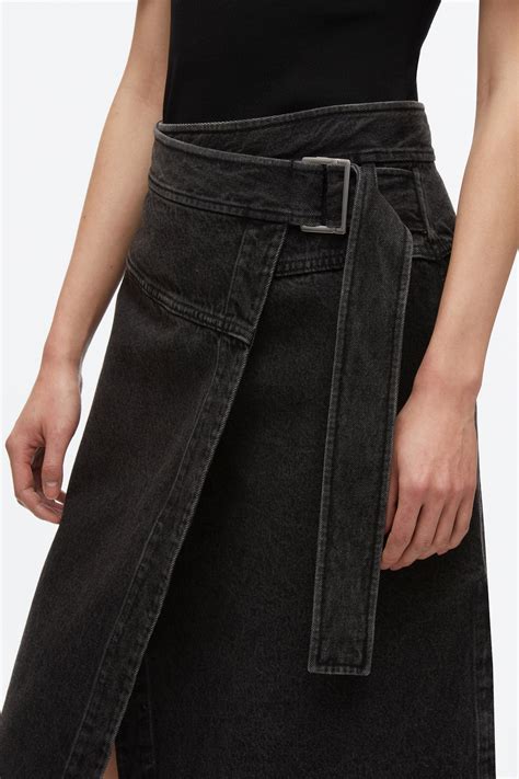 Black Denim Wrap Skirt for Women | Elegant Phillip Lim Skirts – 3.1 ...