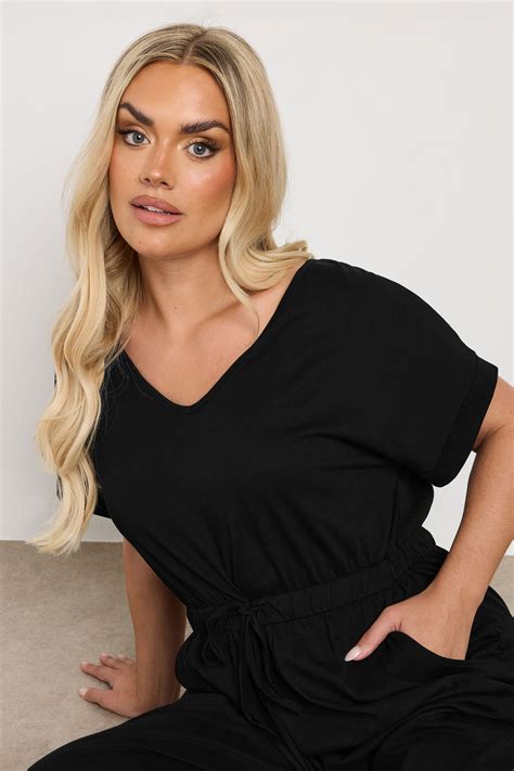 YOURS Plus Size Black Wide Leg Jumpsuit | Yours Clothing