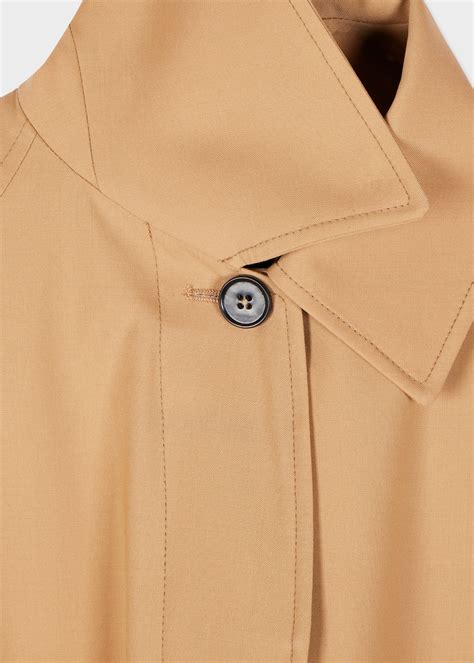 Women's Camel Wool Belted Trench Coat