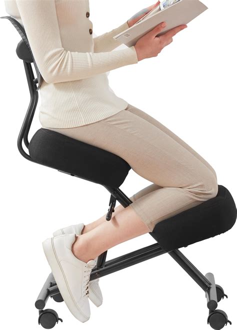 Amazon.com: Ergonomic Adjustable Kneeling Chair for Back Pain Relief - Office Desk Posture Stool ...