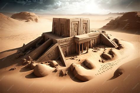 Premium AI Image | Ancient temple buried beneath the desert sands ...