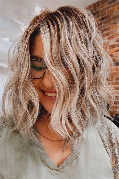 Ombre Lob Haircut With Bangs