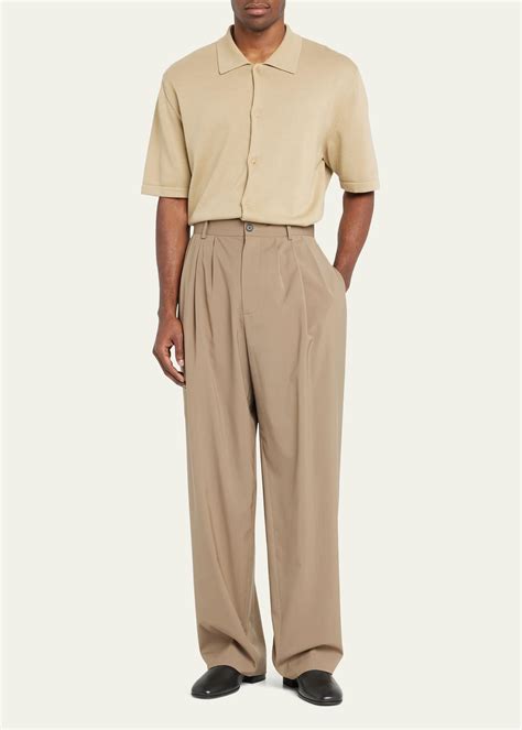 The Row Rufus Triple-pleat Relaxed Pants in Natural for Men | Lyst