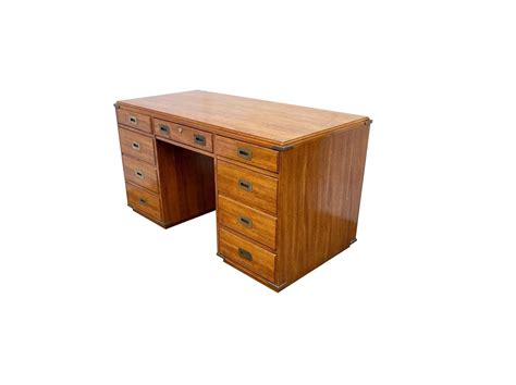 1970s National Mt. Airy Military Campaign Style Executive Desk For Sale at 1stDibs | national mt ...