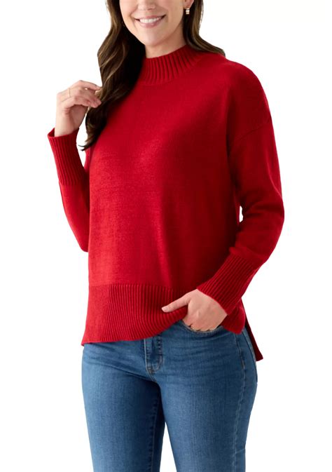 Wonderly Women's Mock Neck Tunic Sweater | Belk