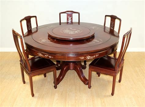 Mother of Pearl Inlaid 20th C Chinese Dining Table Set Six Chairs and ...