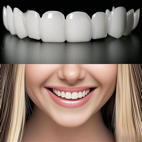 JUXINE 4 Pairs False Teeth Instant Veneers Dentures Fake Teeth Braces ...