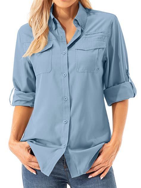 Asfixiado Women UPF 50+ UV Sun Protection Safari Shirts Convertible ...